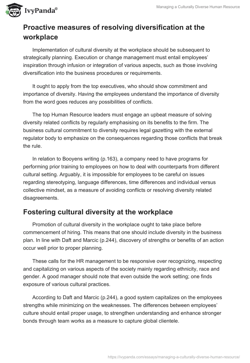 Managing a Culturally Diverse Human Resource. Page 4