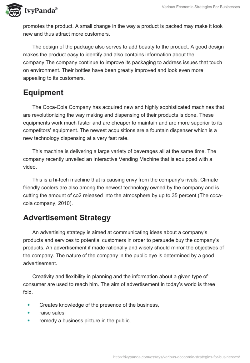 Various Economic Strategies For Businesses. Page 4
