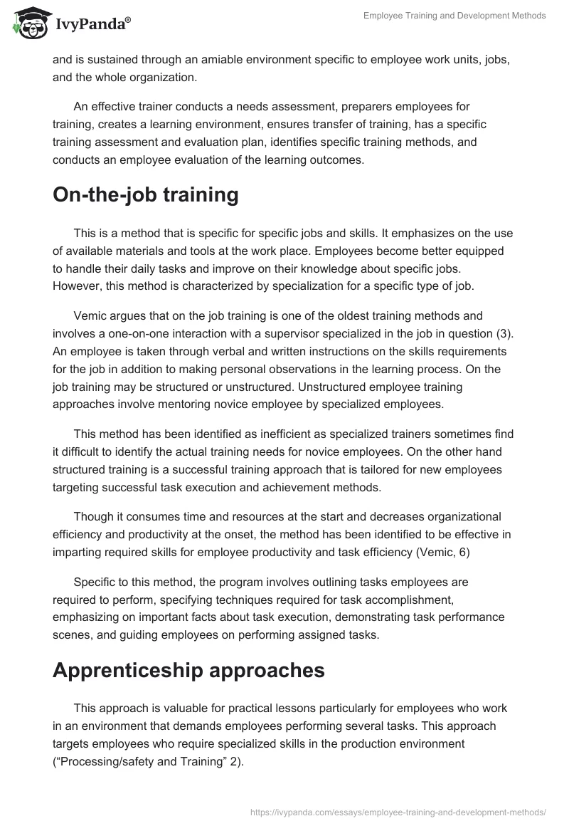 Employee Training and Development Methods. Page 2