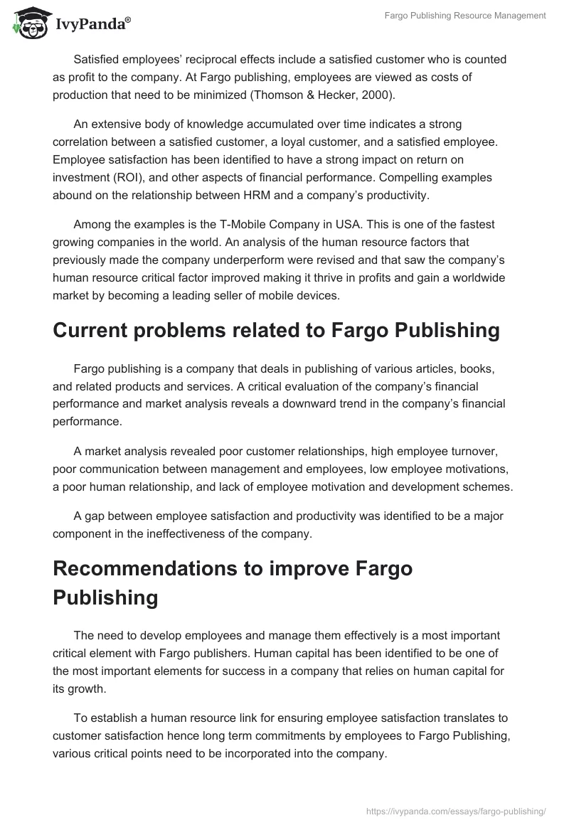 Fargo Publishing Resource Management. Page 2
