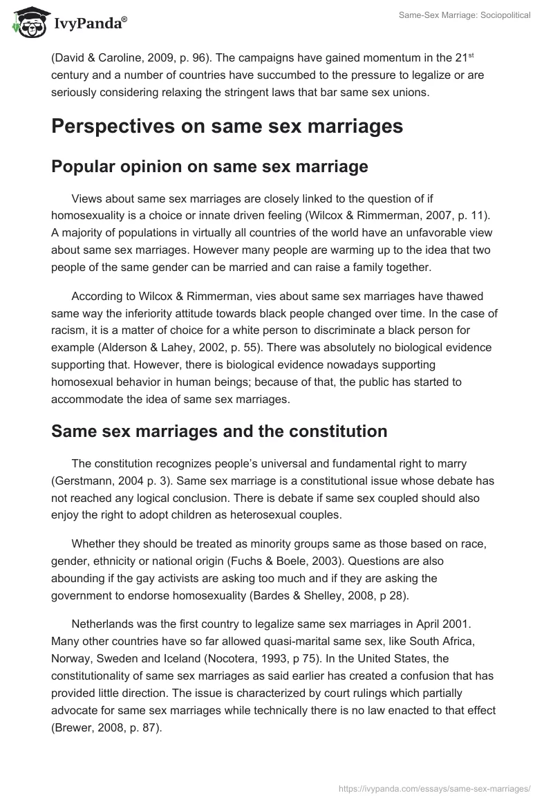 Same-Sex Marriage: Sociopolitical. Page 2