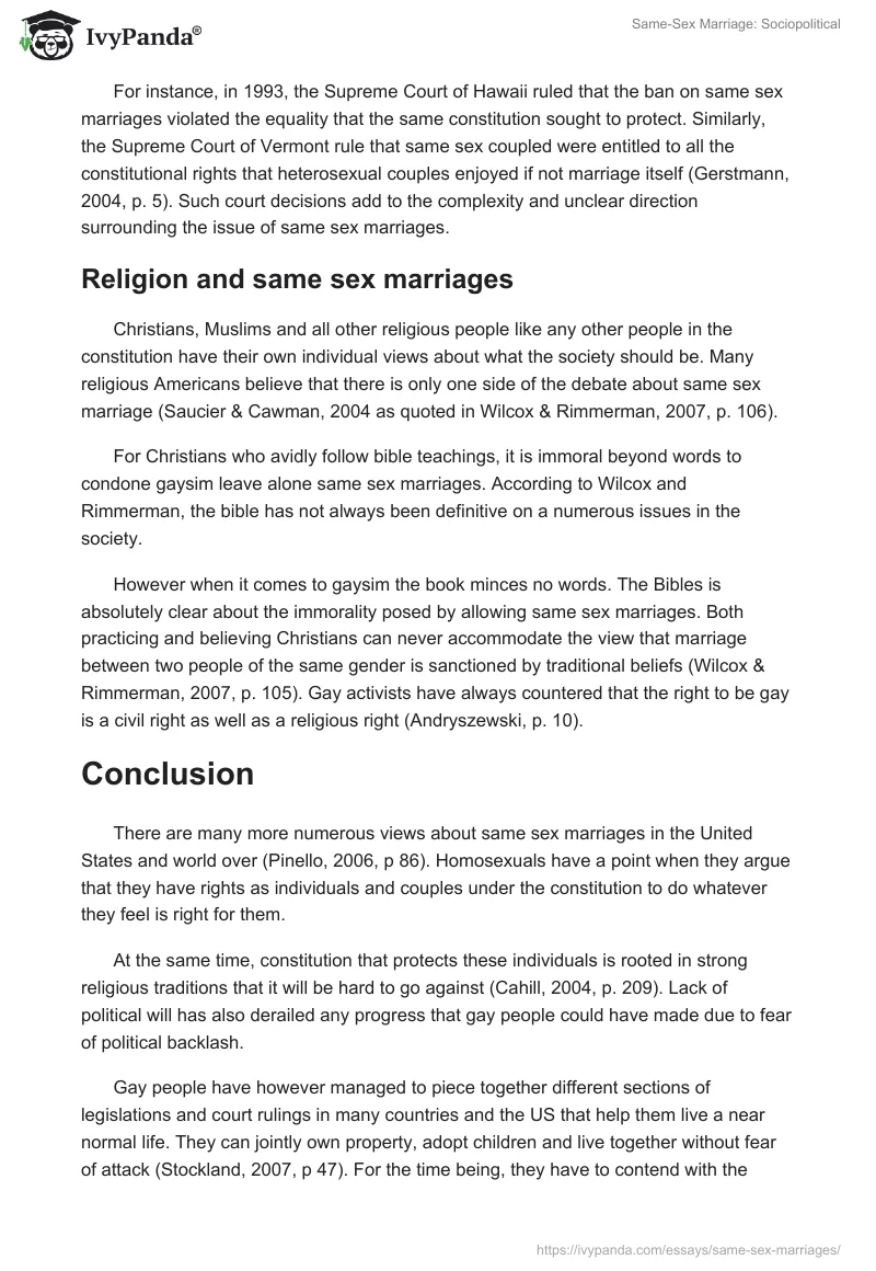 Same-Sex Marriage: Sociopolitical. Page 3