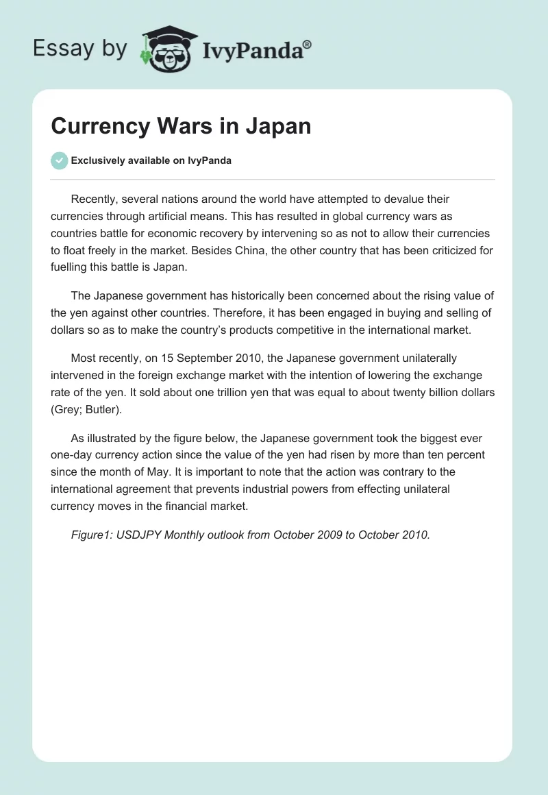 Currency Wars in Japan. Page 1