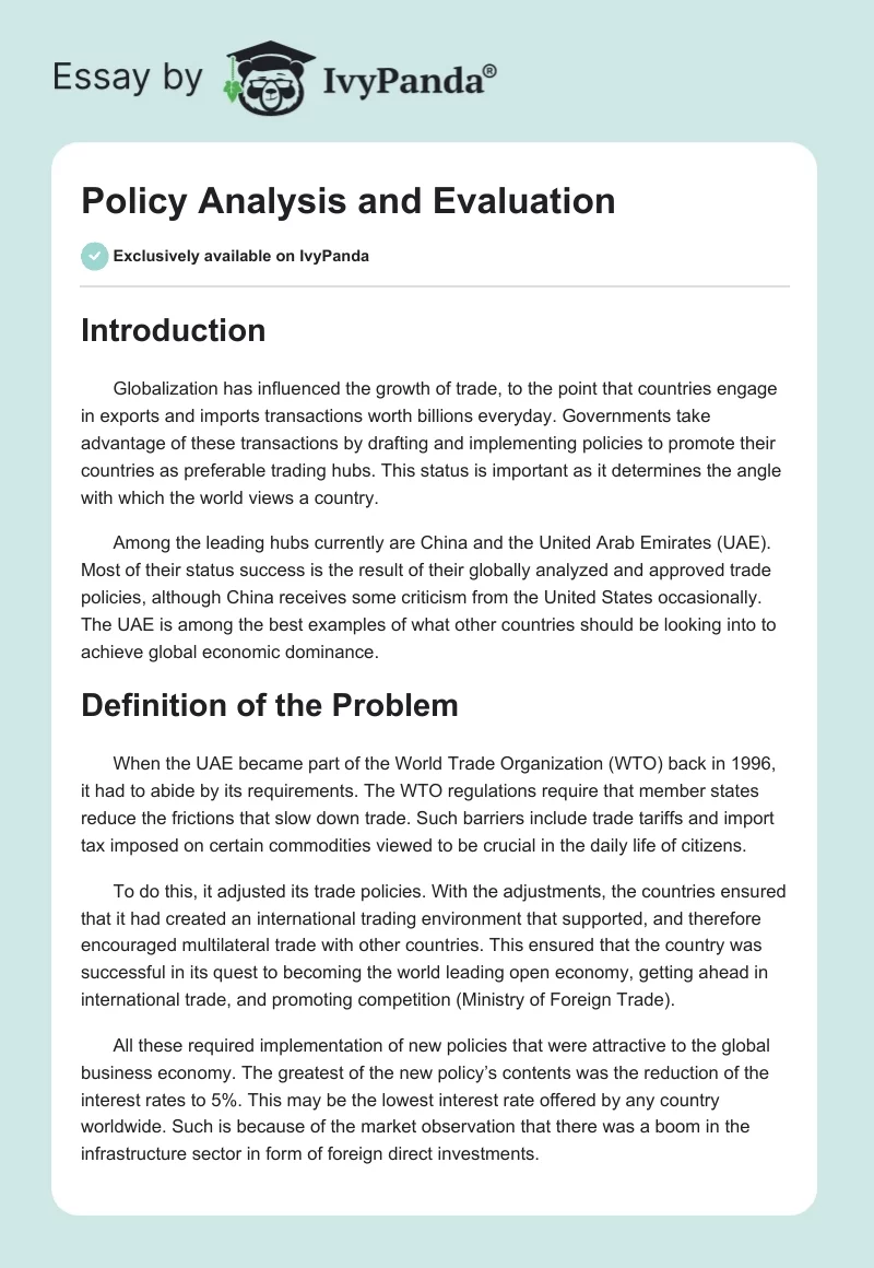 Policy Analysis and Evaluation. Page 1