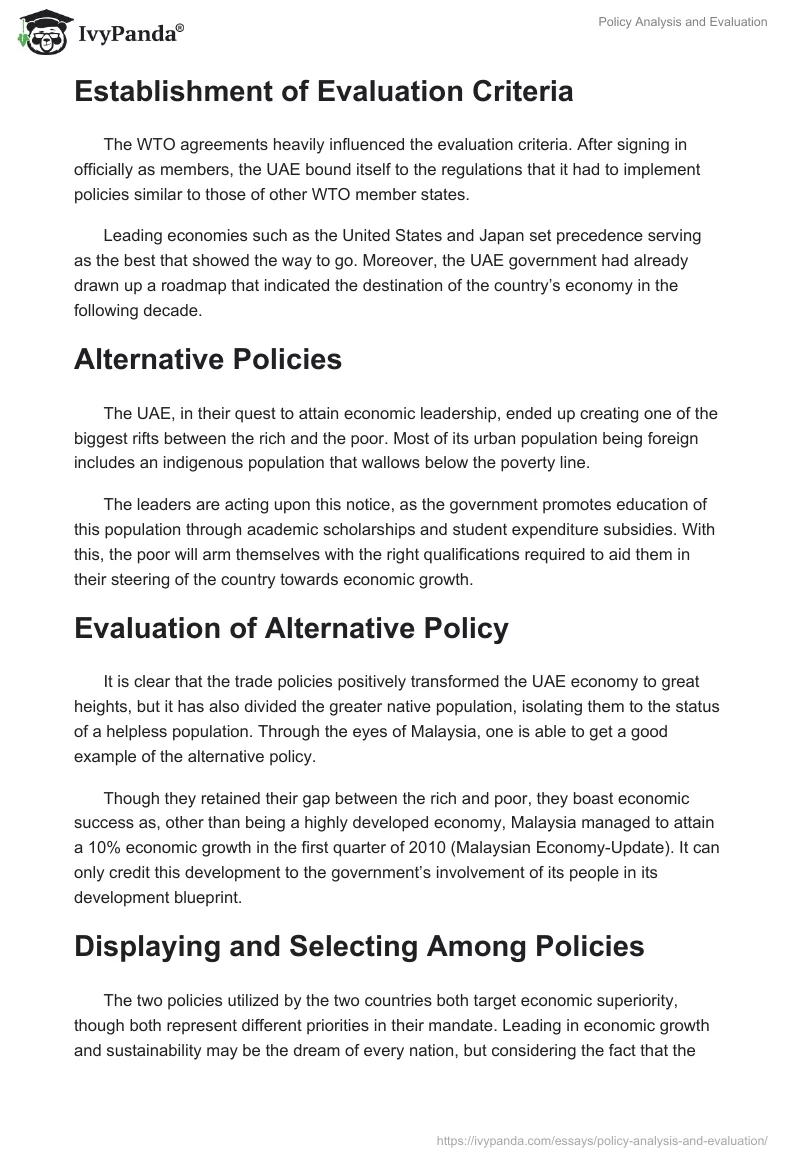 Policy Analysis and Evaluation. Page 2