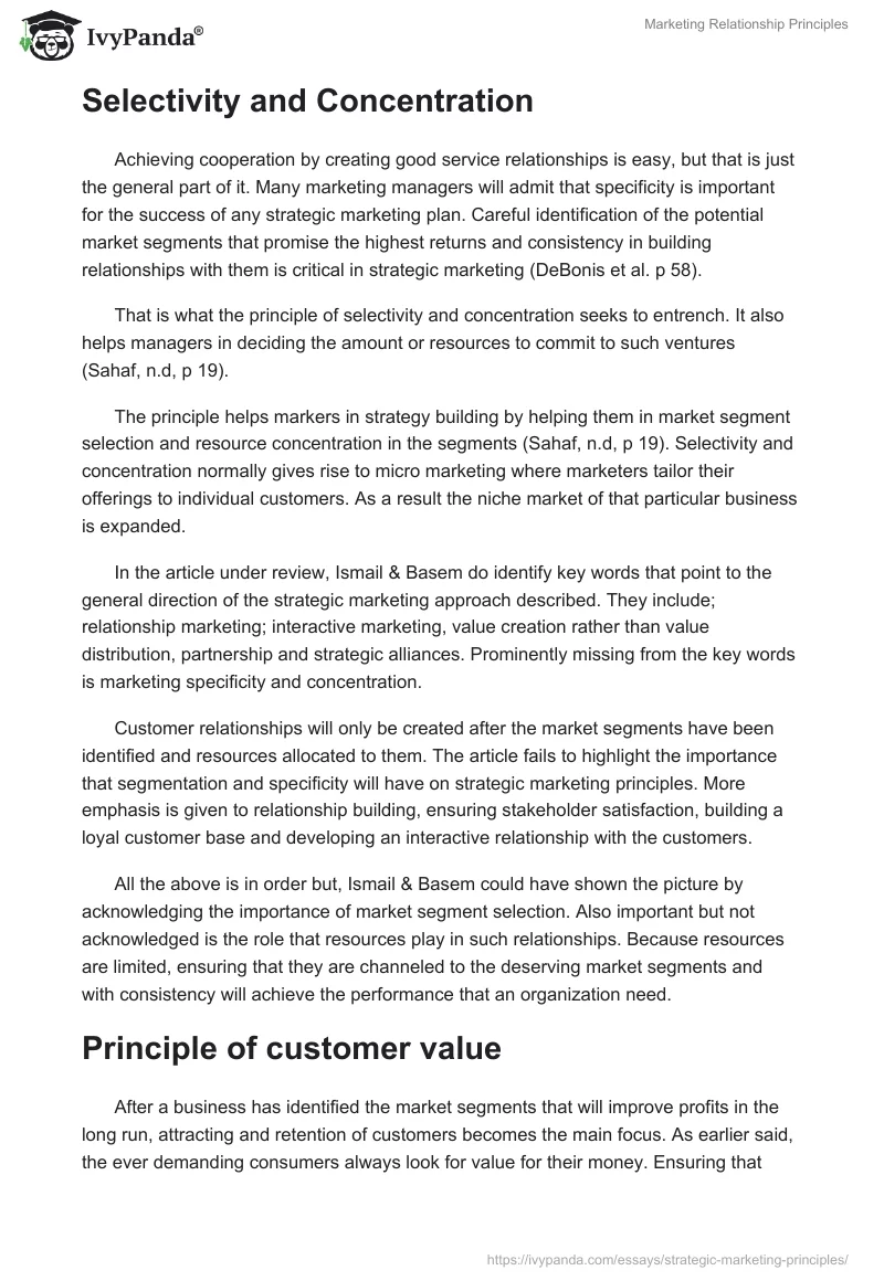 Marketing Relationship Principles. Page 4