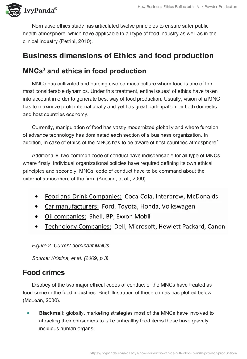 How Business Ethics Reflected In Milk Powder Production. Page 5