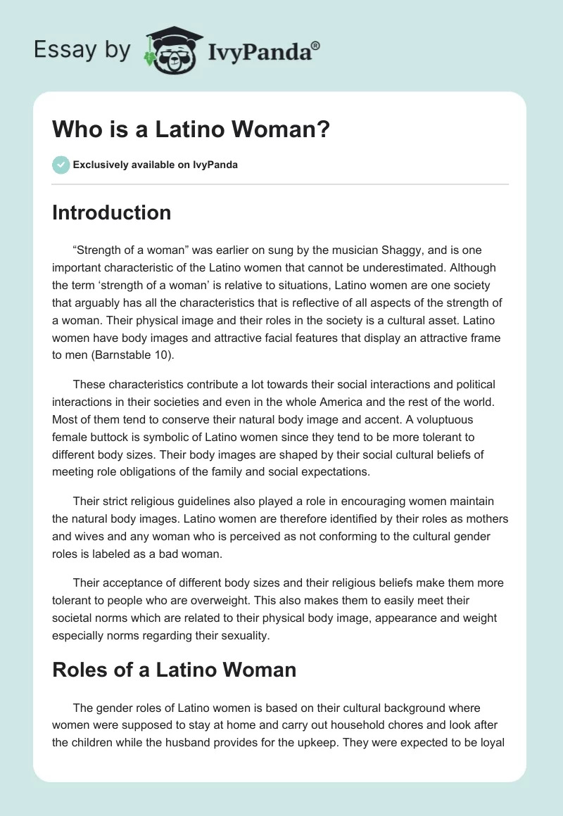 Who is a Latino Woman?. Page 1