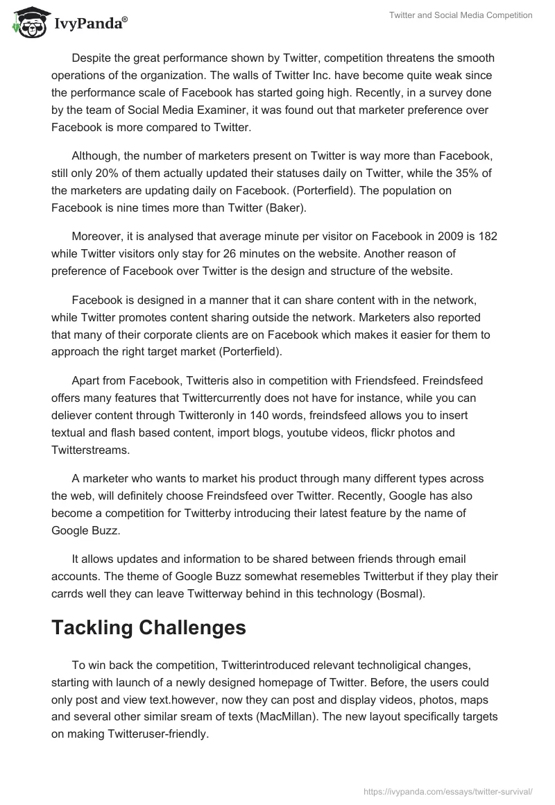 Twitter and Social Media Competition. Page 2