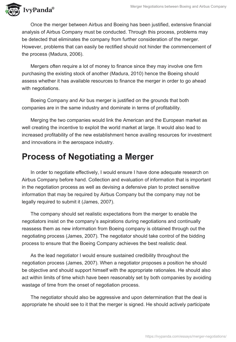 Merger Negotiations Between Boeing and Airbus Company. Page 3