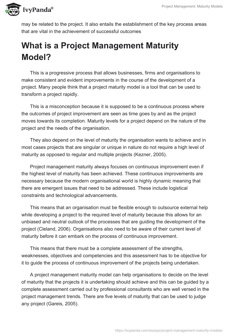 Project Management: Maturity Models. Page 2