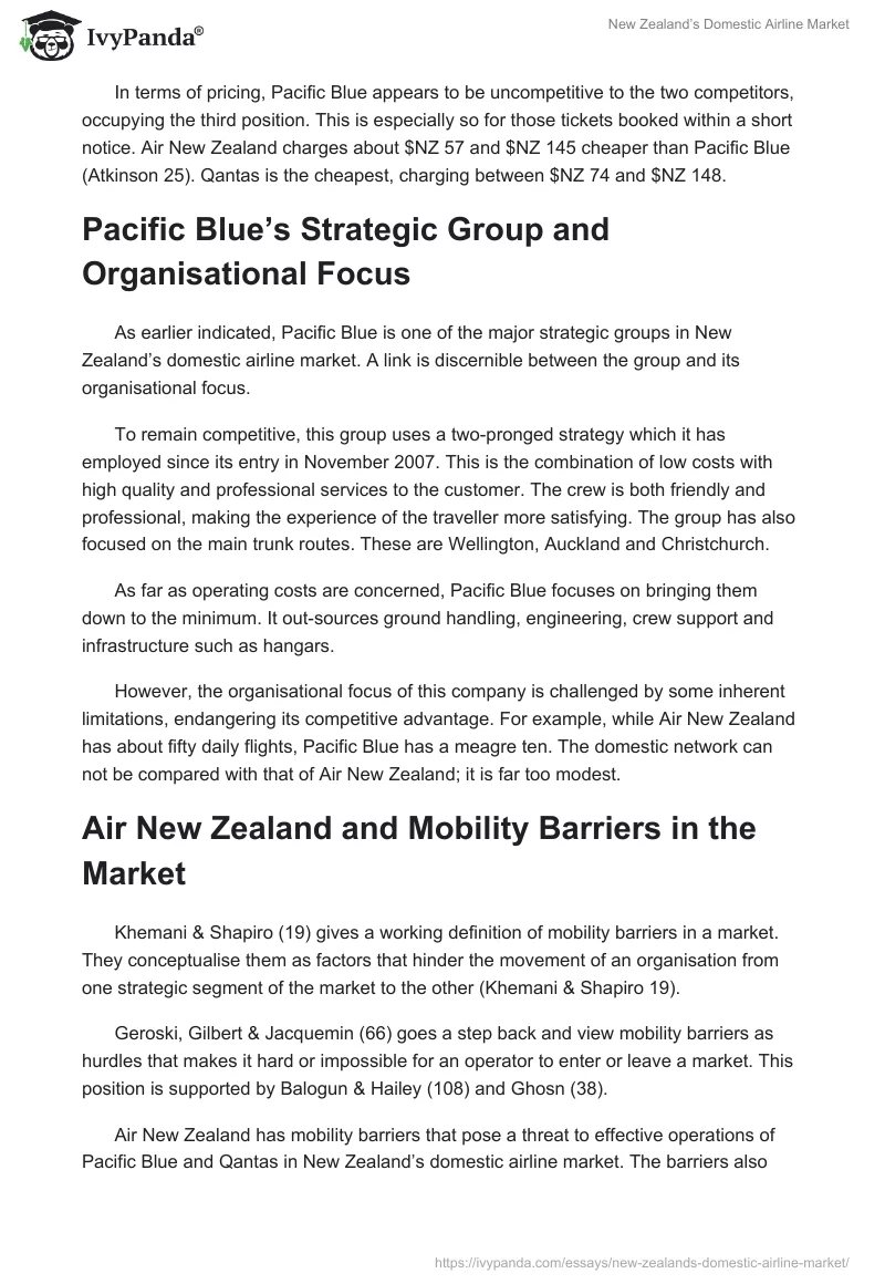 New Zealand’s Domestic Airline Market. Page 3