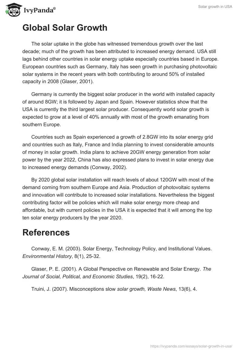 Solar growth in USA. Page 2