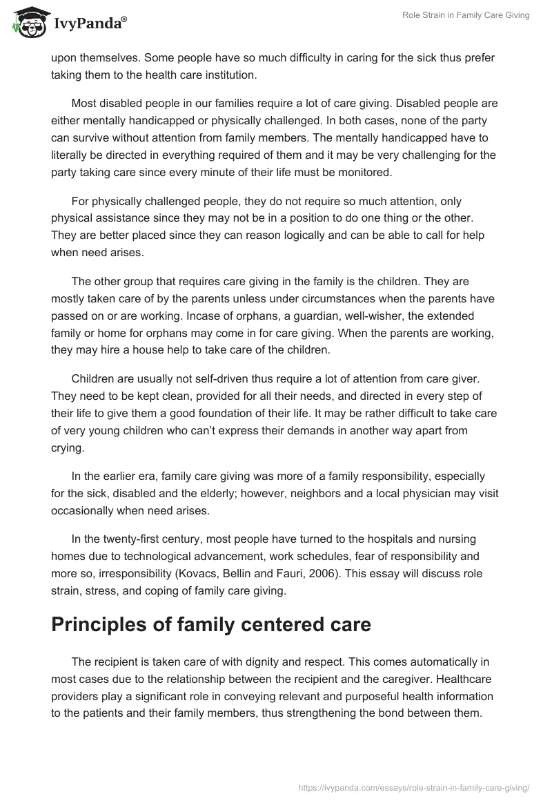 Role Strain in Family Care Giving. Page 3