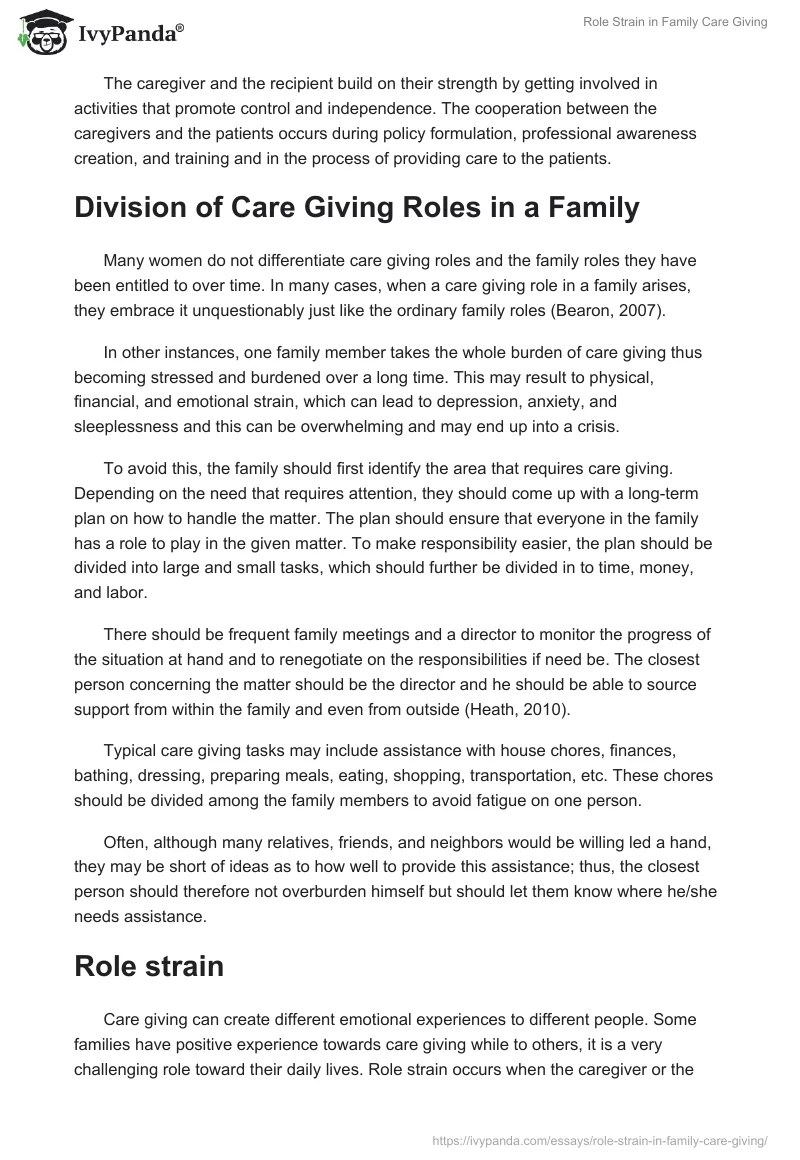 Role Strain in Family Care Giving. Page 4