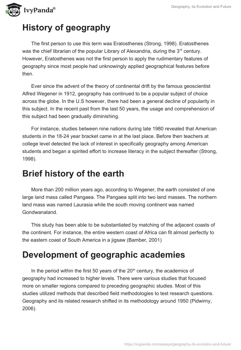 Geography, its Evolution and Future. Page 2