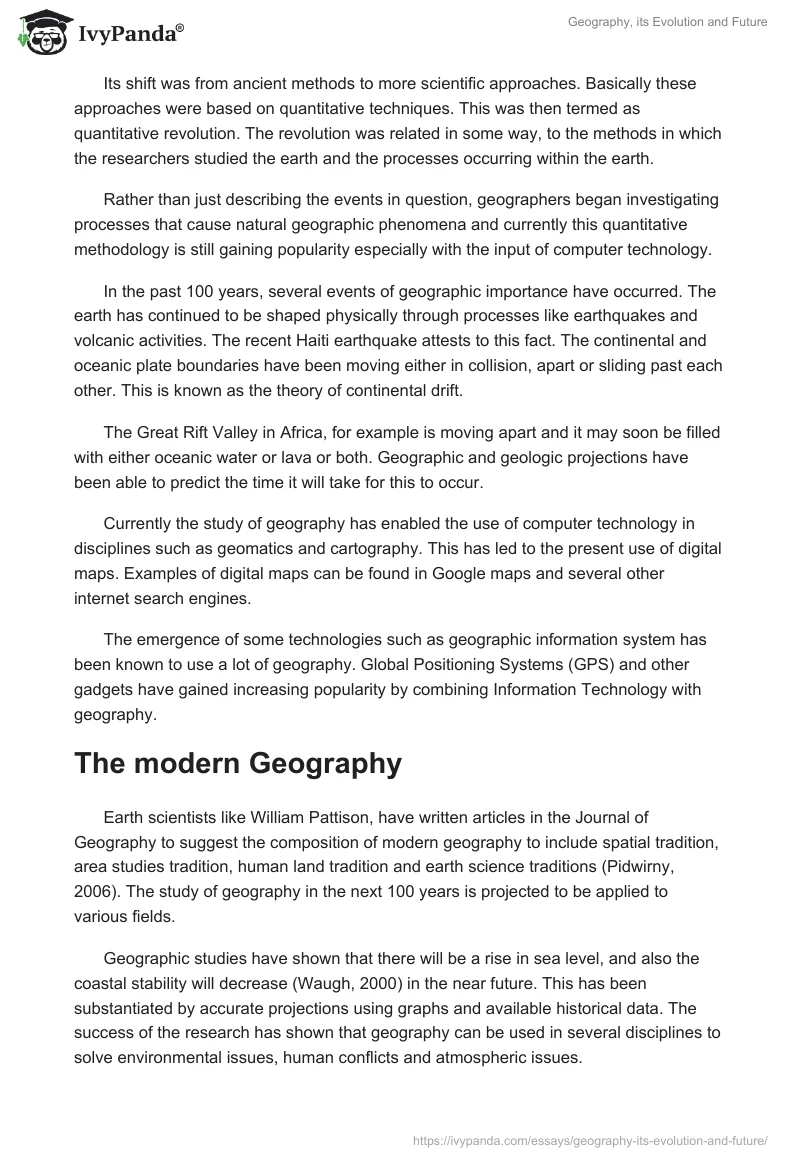Geography, its Evolution and Future. Page 3