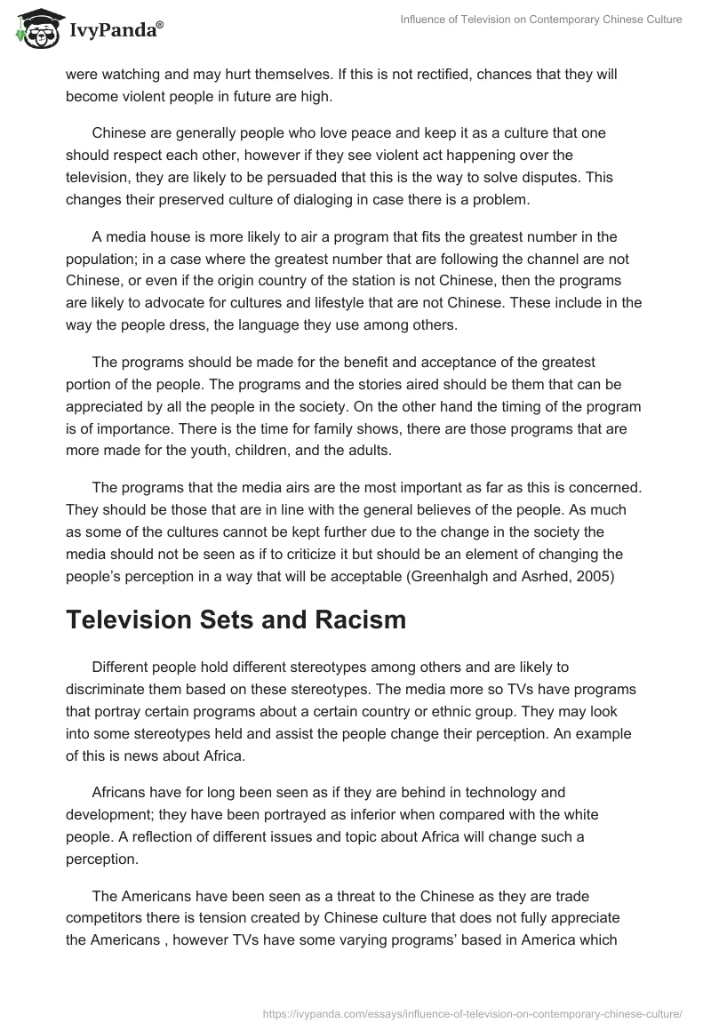 Influence of Television on Contemporary Chinese Culture. Page 4