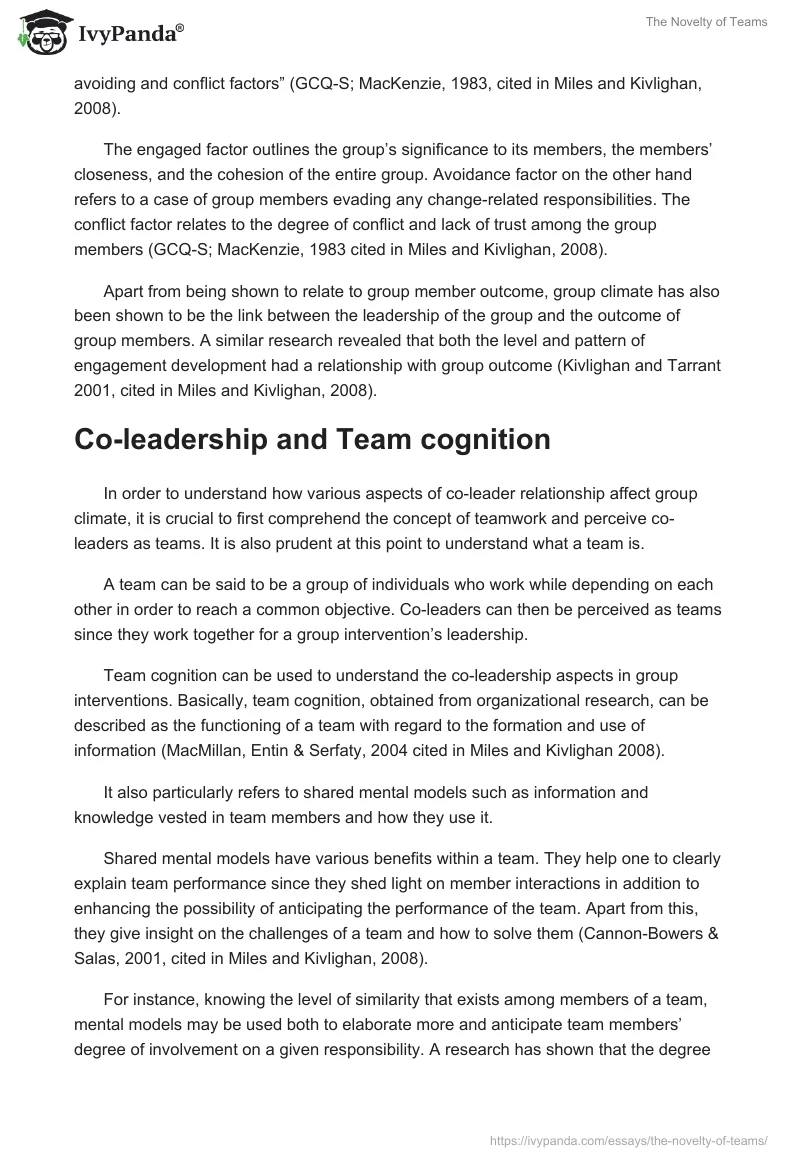 The Novelty of Teams. Page 2