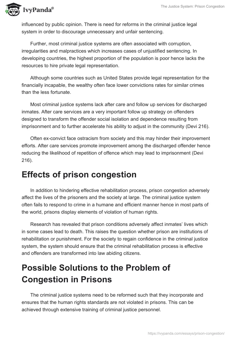 The Justice System: Prison Congestion. Page 2