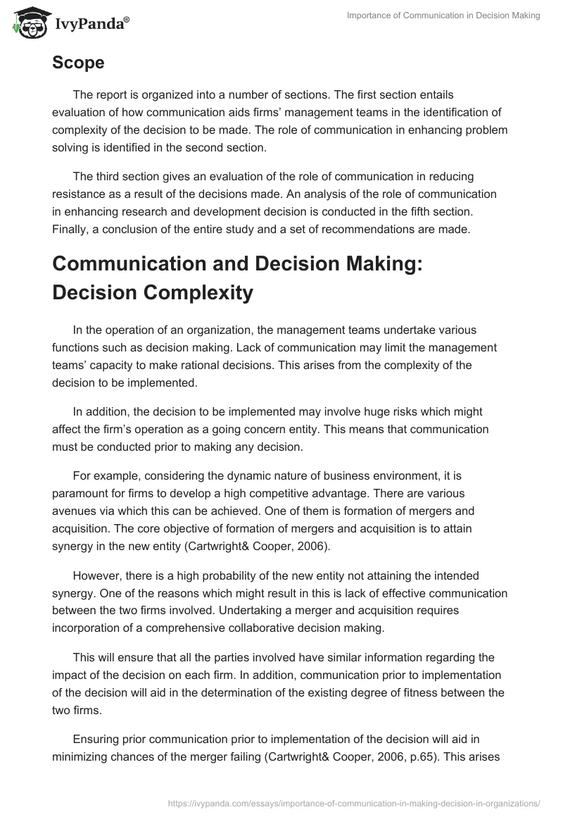 Importance of Communication in Decision Making. Page 3