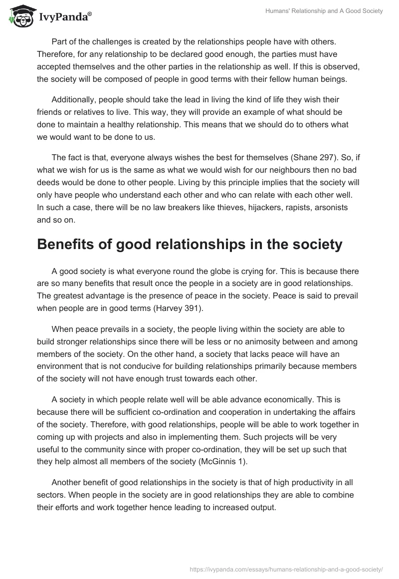 Humans' Relationship and A Good Society. Page 3