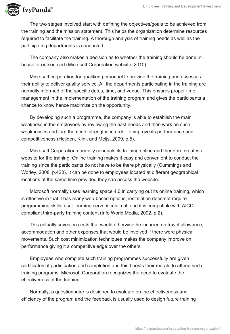 Employee Training and Development Investment. Page 4