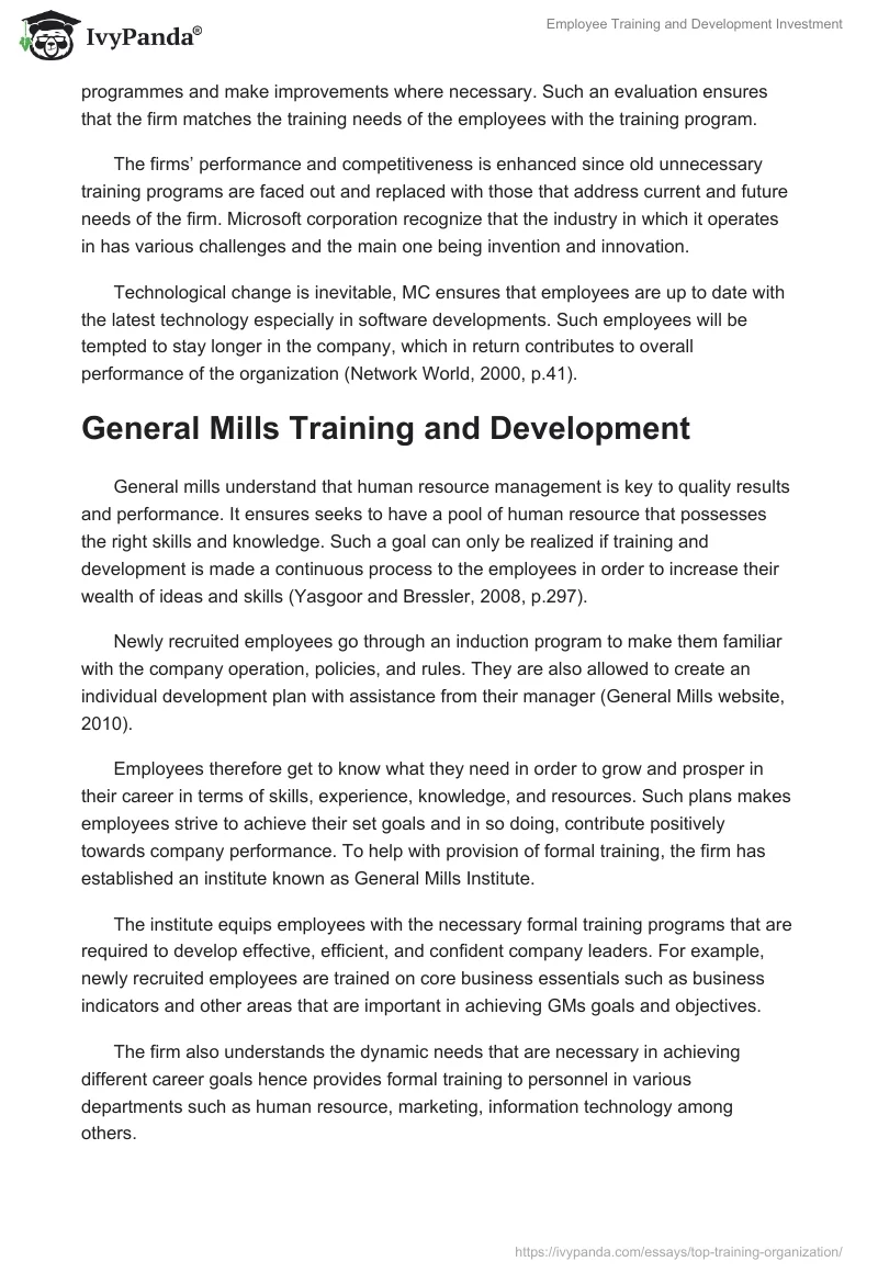 Employee Training and Development Investment. Page 5