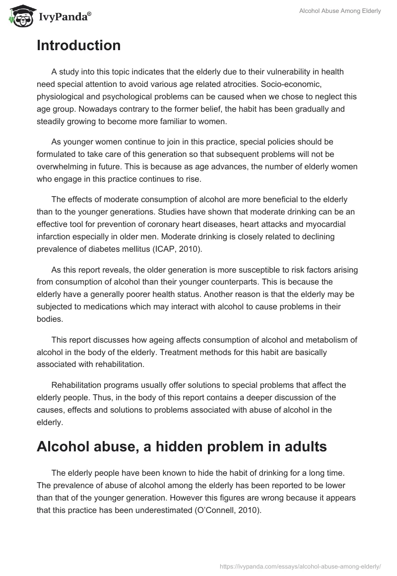 Alcohol Abuse Among Elderly. Page 2