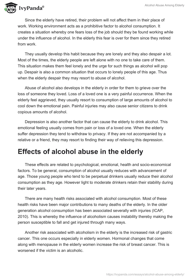 Alcohol Abuse Among Elderly. Page 4