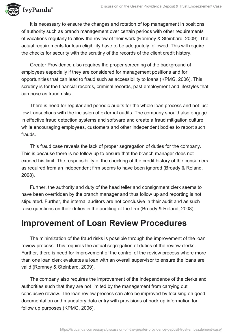 Discussion on the Greater Providence Deposit & Trust Embezzlement Case. Page 2