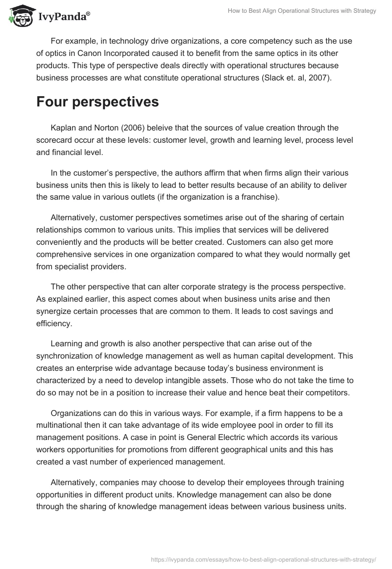 How to Best Align Operational Structures with Strategy. Page 2