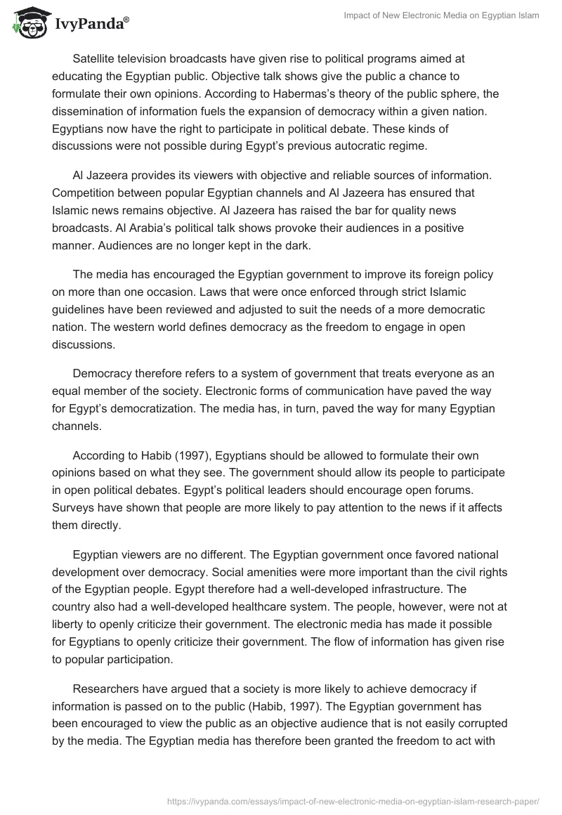Impact of New Electronic Media on Egyptian Islam. Page 3