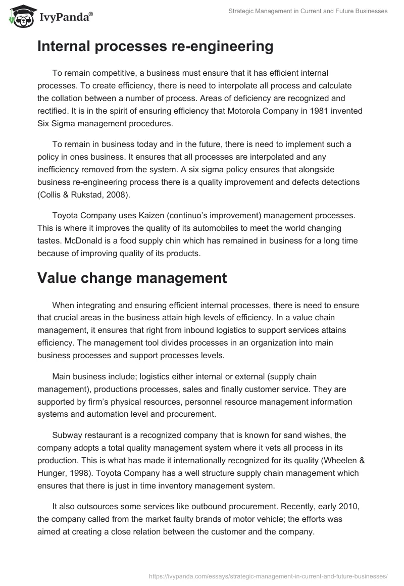Strategic Management in Current and Future Businesses. Page 4