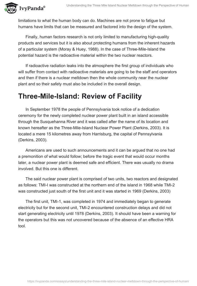 Understanding the Three Mile Island Nuclear Meltdown through the Perspective of Human. Page 3