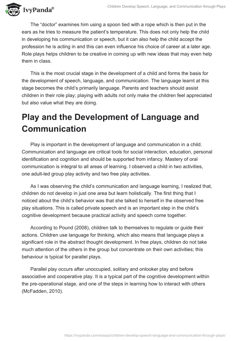 Children Develop Speech, Language, and Communication Through Plays. Page 3
