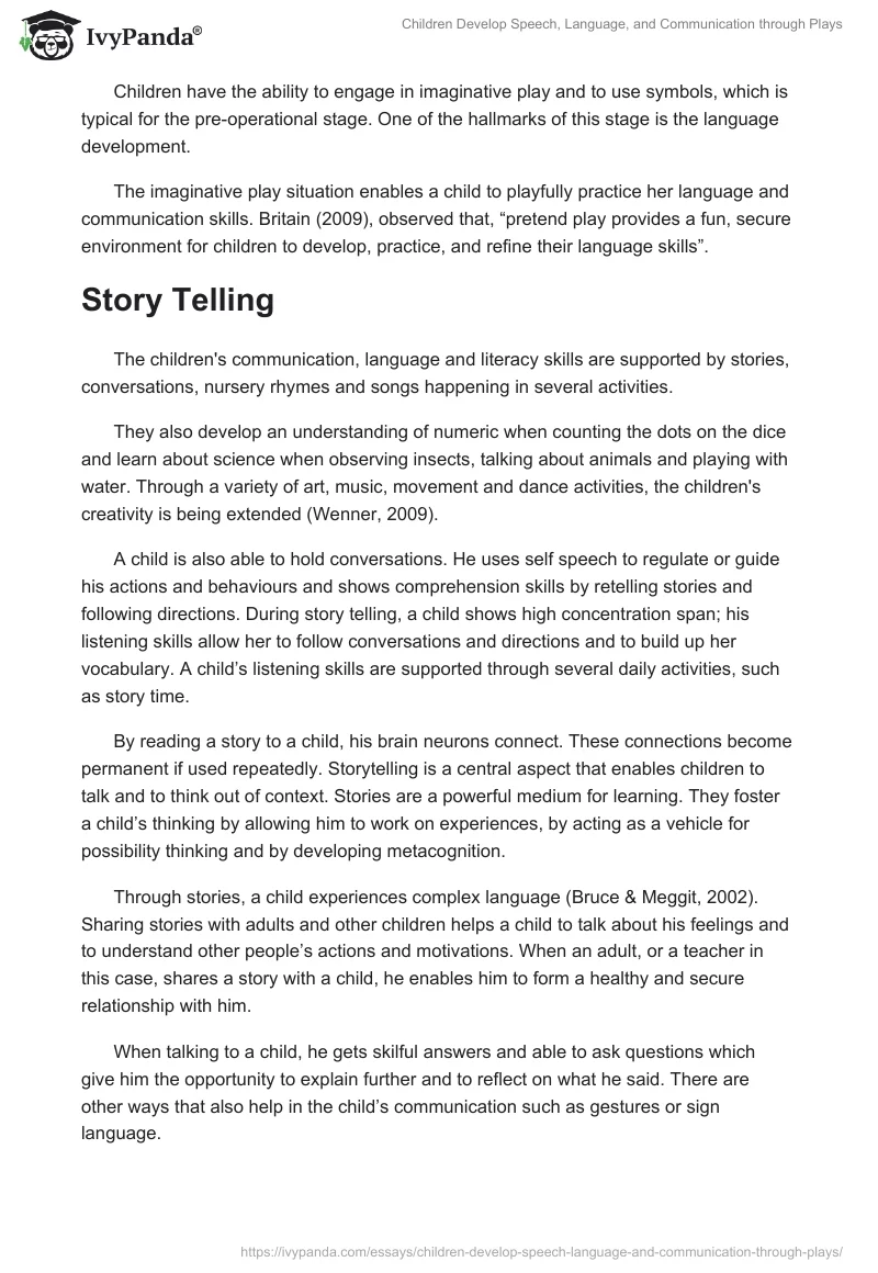 Children Develop Speech, Language, and Communication Through Plays. Page 4
