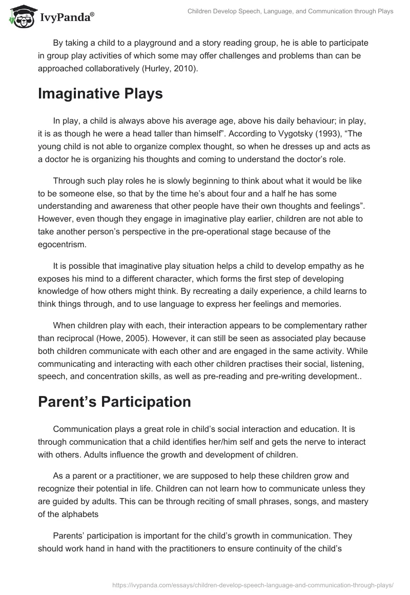 Children Develop Speech, Language, and Communication Through Plays. Page 5