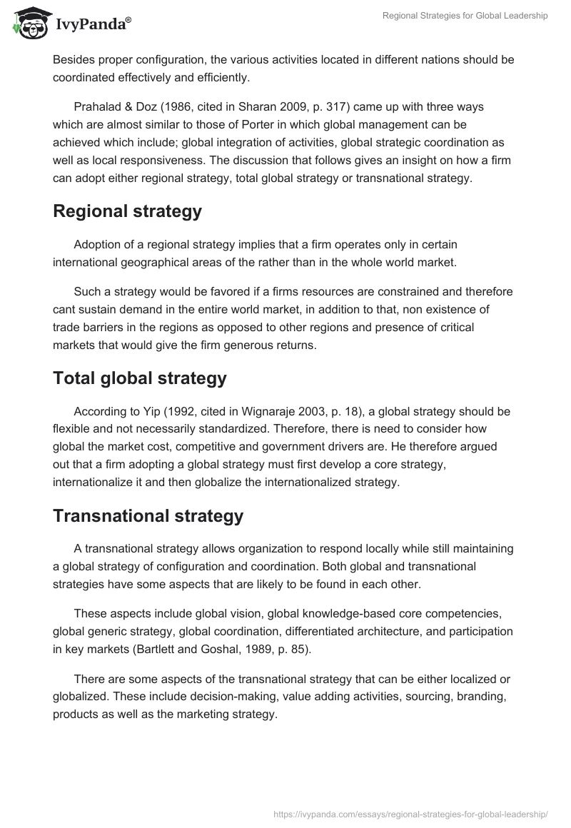 Regional Strategies for Global Leadership. Page 4