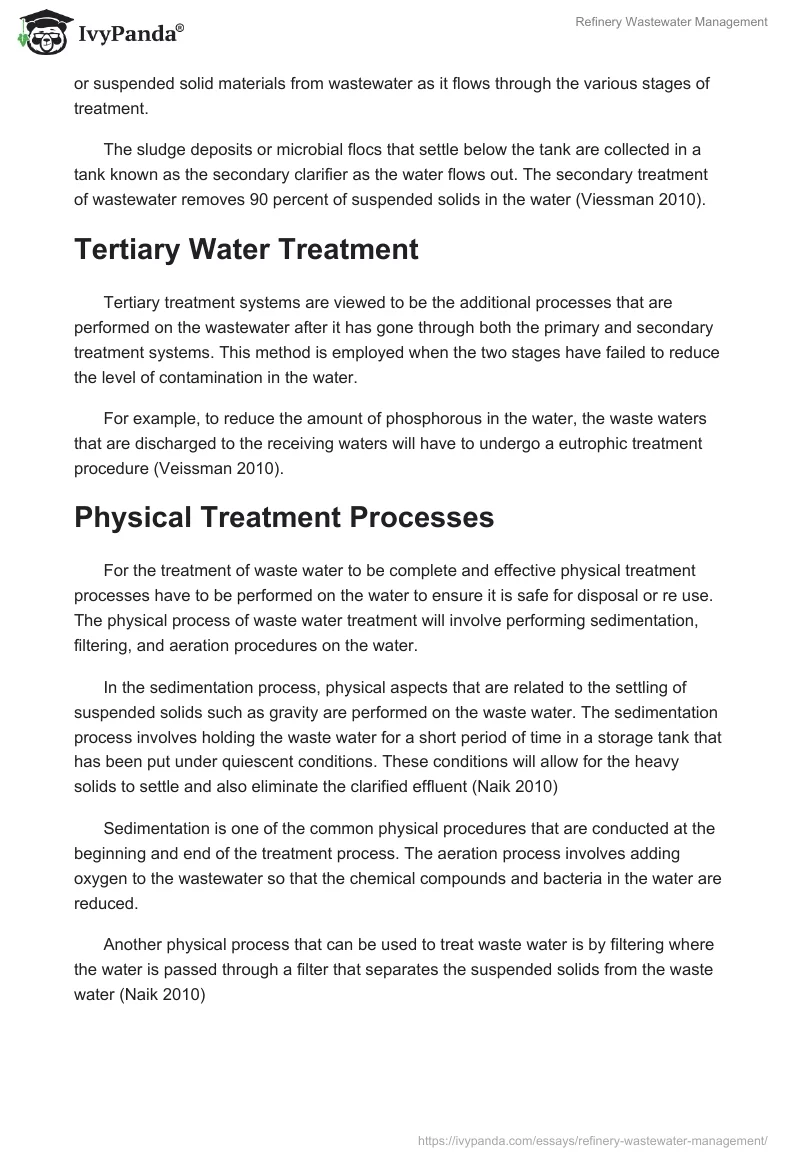 Refinery Wastewater Management. Page 4