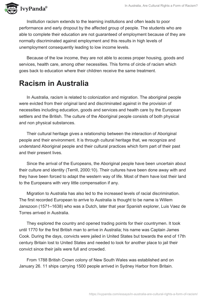 In Australia, Are Cultural Rights a Form of Racism?. Page 3
