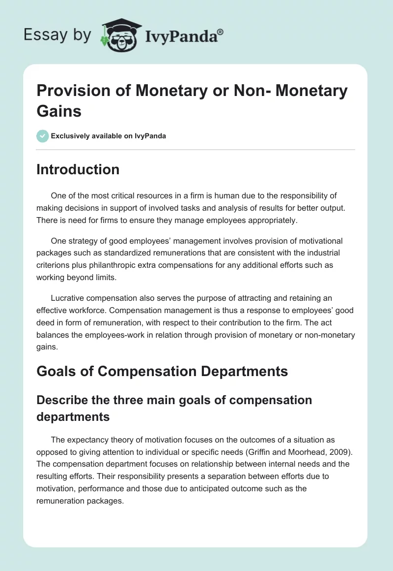 Provision of Monetary or Non- Monetary Gains. Page 1
