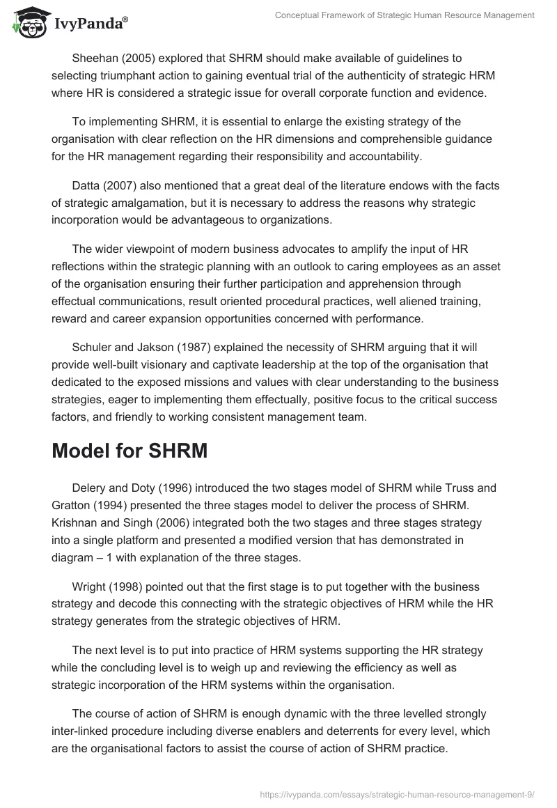 Conceptual Framework of Strategic Human Resource Management. Page 3