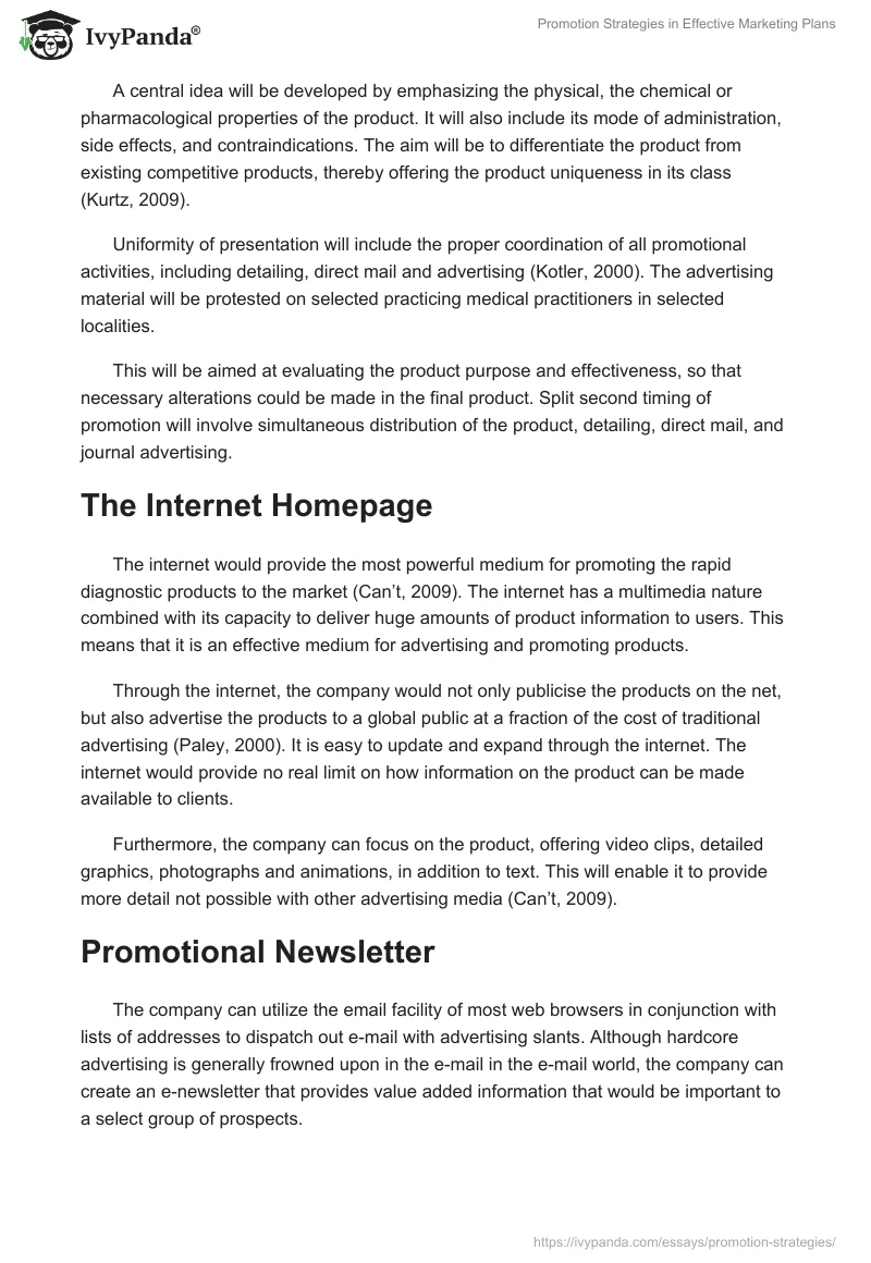 Promotion Strategies in Effective Marketing Plans. Page 2