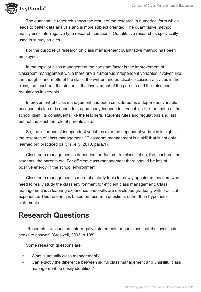 Concept of Class Management in Education. Page 4