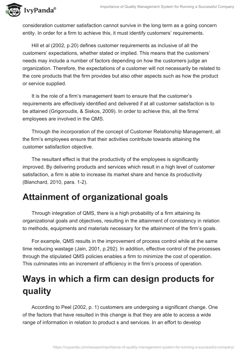 Importance of Quality Management System for Running a Successful Company. Page 4