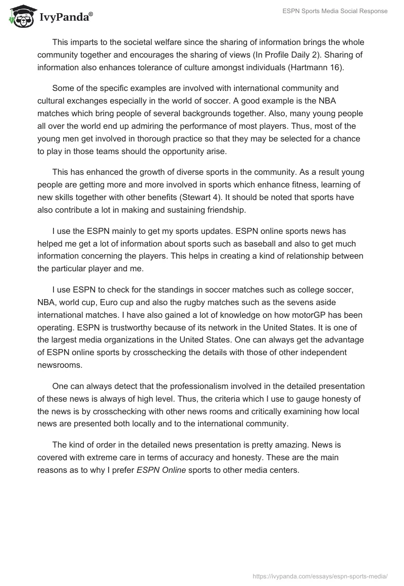 ESPN Sports Media Social Response. Page 3