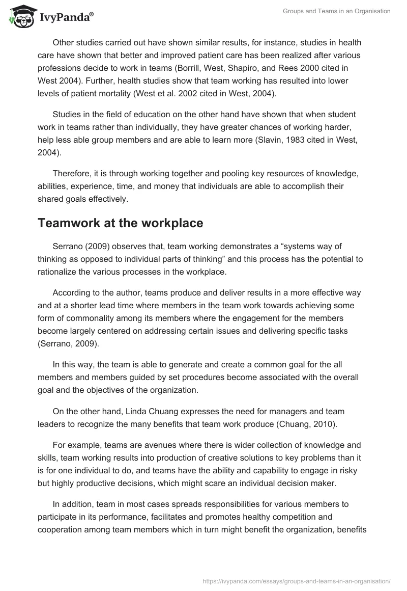 Groups and Teams in an Organisation. Page 5