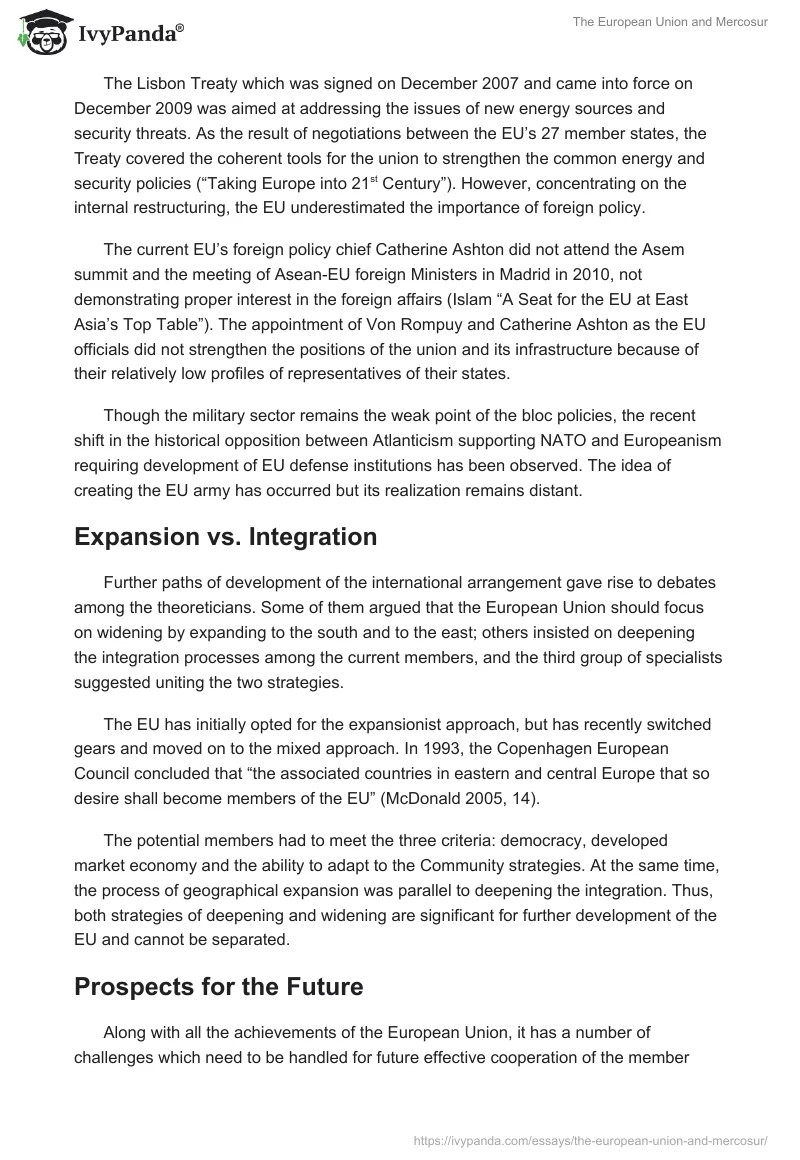 The European Union and Mercosur. Page 5