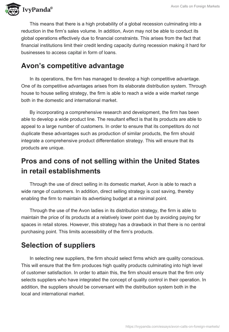 Avon Calls on Foreign Markets. Page 4